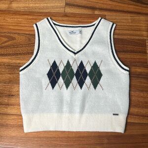 Hollister crop‎ pullover sweater vest preppy layering  school girl